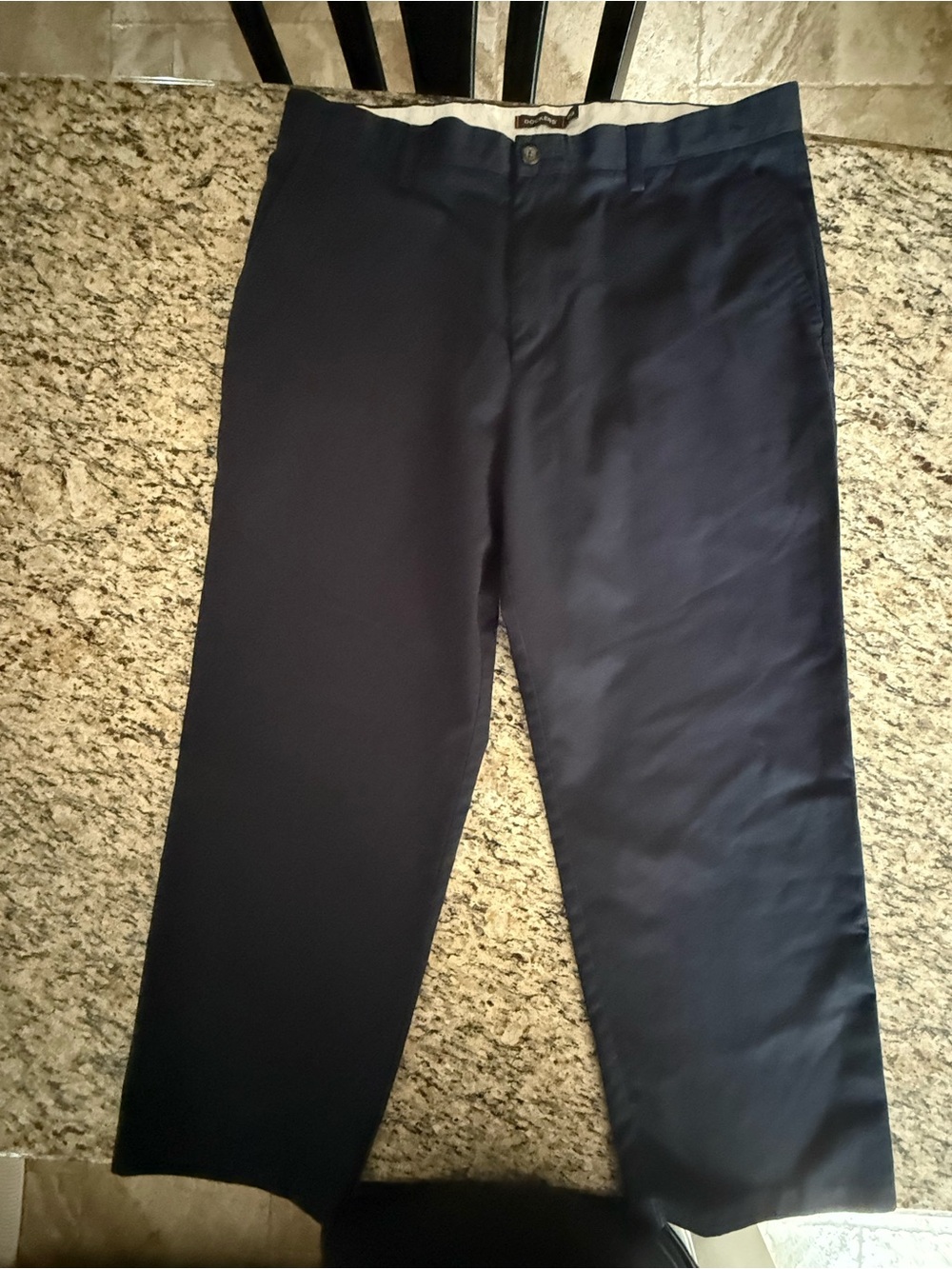 Men's Navy Flat Front Pants 38 x 30